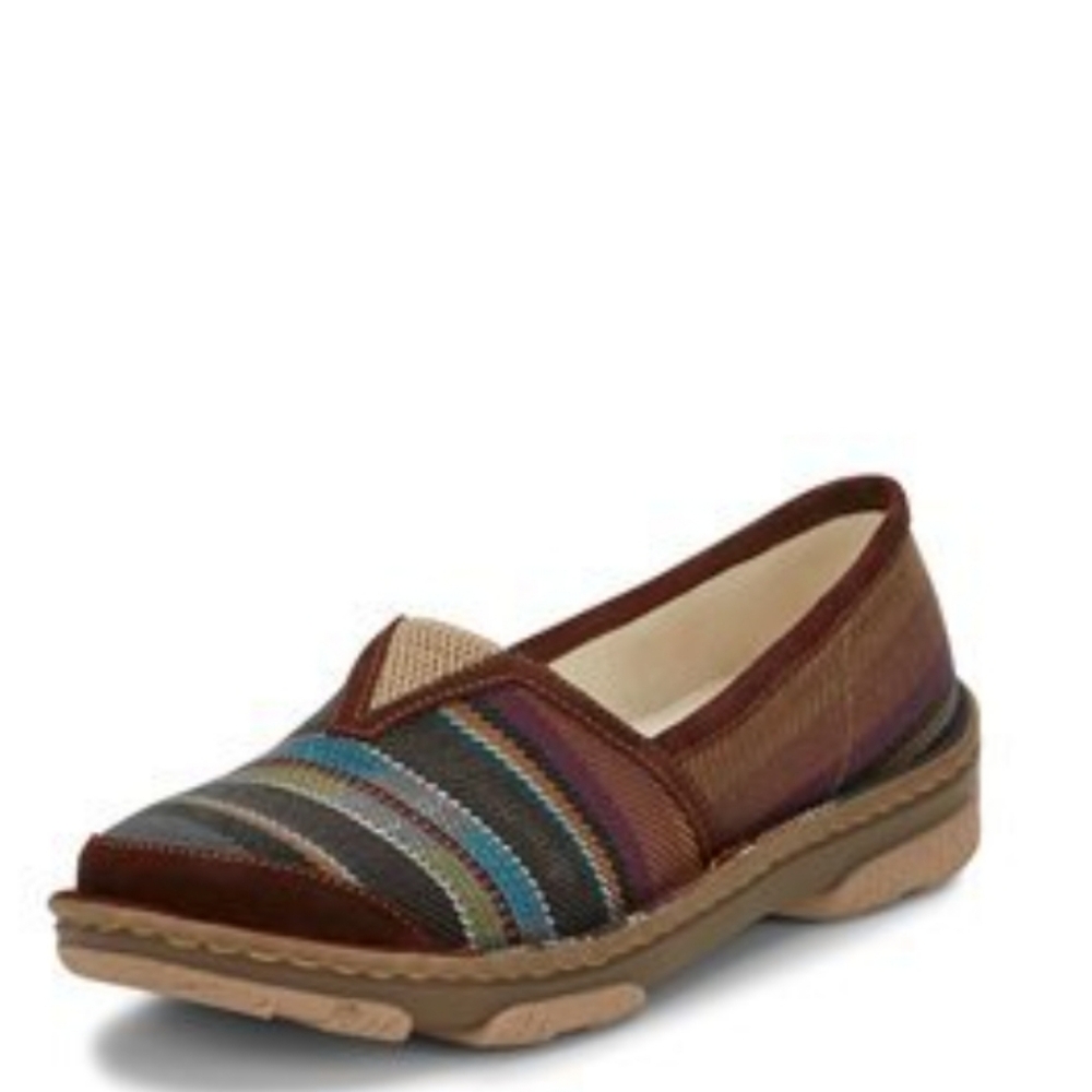 Tony Lama Canvas Slip On Southwestern Renanta Black Serape Size 10